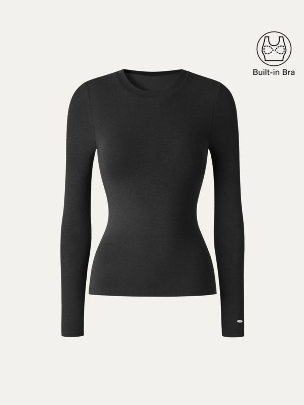 OGL Black ProWarm Crewneck Long Sleeve Built-In Bra Top